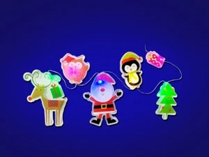 Light Up Christmas Gel Window Decoration - 6 Stickers - Picture 1 of 1