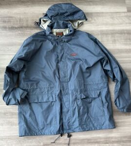 Stearns Dry Wear Mens Navy Blue Rain Jacket Size XL Nylon Pockets 