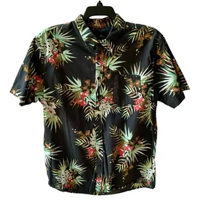 Rip Curl Herren XL Hemd Hawaii Kurzarm Camp Schwarz Tropical Print - Bild 1 von 5