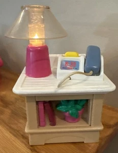 Loving Family Fisher Price Dollhouse Light Sounds Table Night Stand Phone 1999 - Picture 1 of 10
