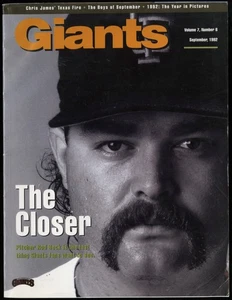 SEPTEMBER 1992 SAN FRANCISCO GIANTS PROGRAM MAGAZINE, ROD BECK, WILL CLARK - Picture 1 of 1