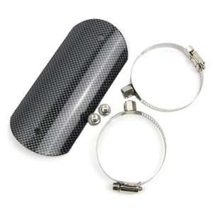 Motorcycle Exhaust Middle Pipe Heat Shield Muffler Protector Guard Carbon Style - Picture 1 of 8