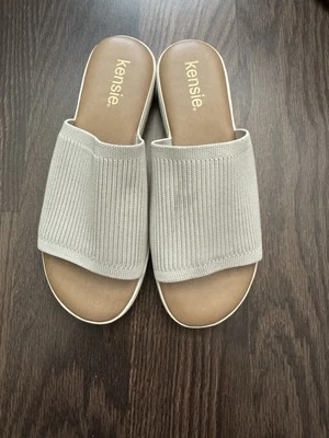 Sandalias sin cordones Kensie Ellie de punto blanco roto para mujer talla 7 muy queridas sin caja Foto 1 de 4