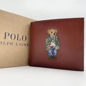Ralph Lauren Polo Bear Accessoires faltbare Herren-Geldbörse faltbar braun limitierte Auflage - Bild 1 von 8