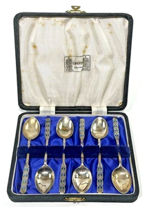 Archibald Knox Cymric Liberty & Co. Sterling Emaille Demitasse Löffel Set - Bild 1 von 8