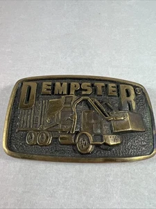 Vintage Brass Dempster Belt Buckle DAB Inc. Janesville WI Solid Brass  - Picture 1 of 4