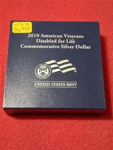 2010-W Proof American Veterans Disabled For Life Commem Silver $1 OGP #MF-2373 - Picture 1 of 6