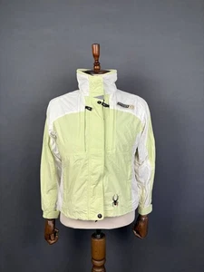 Spyder Mens Jacket Size S Green & White Nylon Long Sleeve Full Zipper - Picture 1 of 12