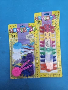 GA5 VTG 80s NOS Jordache Kids Girls Toddler lot of 36 Hair Fashion Barrettes Bow - Picture 1 of 6