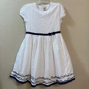 Eyelet Dress Navy Trim Kuyee Bear Size 140/57 Cottagecore Coquette Fairycore - Picture 1 of 8