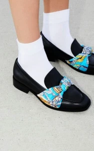 Free People Mocassino Sciarpa Bollero zibellino di Jeffrey Campbell Nero Taglia 7 - Foto 1 di 9