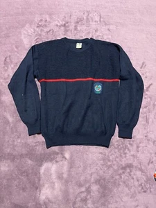 Vintage Puma Club Knitwear Jumper Pullover Sweatshirt Size M 80s 90s Logo Blue - Picture 1 of 6