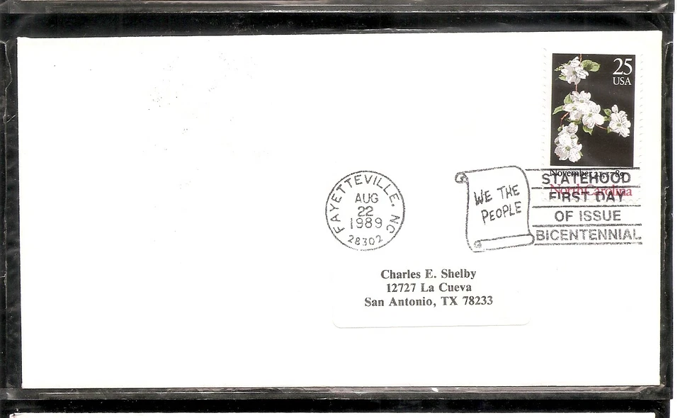 US SC # 2347 North Carolina Satehood FDC.  No Cachet. 1 - Image 1 of 1