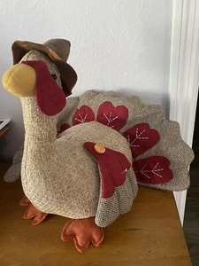Estatuilla de Pavo Relleno Otoño Acción de Gracias Aprox. 13"X14" Nuevo con etiquetas - Imagen 1 de 3