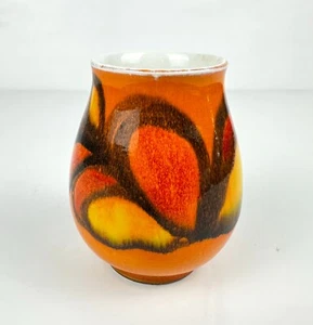 Vintage 1970s Poole Pottery 3.5" Orange Delphis Vase Shape Number 31 Collectable - Picture 1 of 4