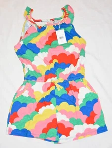 Mini Boden Rainbow Clouds Romper Jersey Playsuit Charlie Pom NWT New 7-8 - Picture 1 of 5