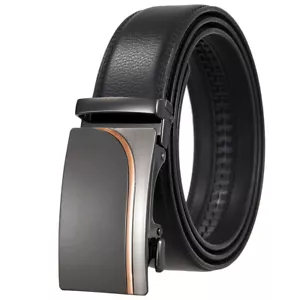 HJones Lujo Para Hombre Cinturón de Cuero Hebilla Automático Cinturón de Trinquete Correa de Regalo - Imagen 1 de 4