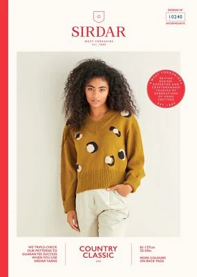 Sirdar Leopard Print V-Neck Sweater in Country Classic 4 Ply (leaflet) 10240 - Image 1 of 2