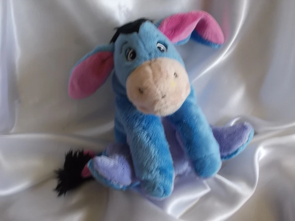Doudou Bourriquet, bleu, violet, scratch à la queue, Disney, Nicotoy - Photo 1/1