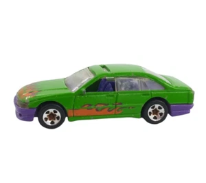 Hot Wheels Heat Fleet Police Cruiser Flames Green 1:64 Diecast 1997 Vintage - Picture 1 of 5