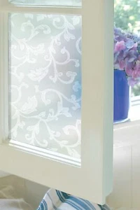TAPESTRY Etched Glass Window Film 24" x 36" Static Cling White Door Decor - Picture 1 of 4