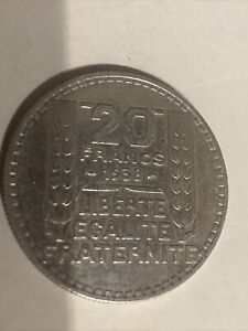 20 Francs Turin 1938 Argent 