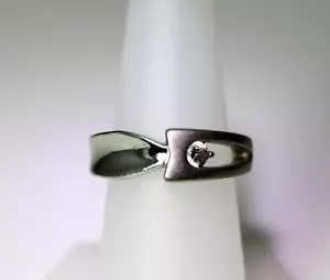 Anello in argento sterling con zirconi finitura spazzolata e lucida misura 7 – 7191 - Foto 1 di 5