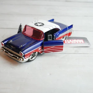 Jada Marvel Avengers 1957 Chevy Bel Air Red White Blue 1:32 Diecast Car NEW - Picture 1 of 11