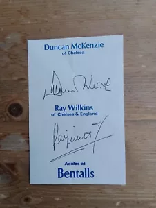 Duncan McKenzie - Leeds and Chelsea Ray Wilkins Chelsea and England Autograph - Picture 1 of 1