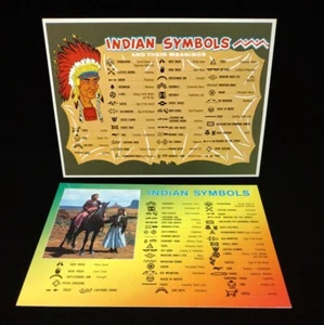 Native American Postcard Lot of 2 Symbols & Meanings - Picture 1 of 5