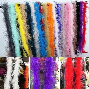 Ostrich Boa  Fluffy Feather Trim 1 ply 6 feet  2 Yards 72" - Picture 1 of 12