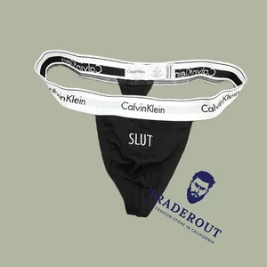 PUTA Personalizado Bordado Hombre Negro Moderno Algodón Tanga Ropa Interior - Imagen 1 de 10