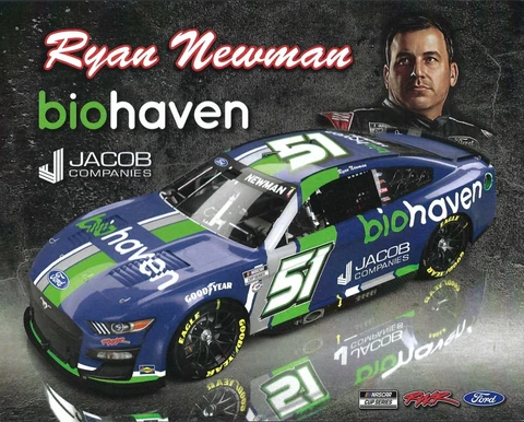 2023 RYAN NEWMAN “BIOHAVEN" #51 NASCAR CUP SERIES POSTCARD Cover