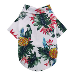 Summer Pet Dog T-shirt Hawaii Shirt Beach Style Clothes Vest Floral Printed Cat