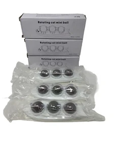 3x Catnip Wall Mountable Balls Gall Fruit, Silver Vine Cat Mood Boosting Treats - Picture 1 of 10