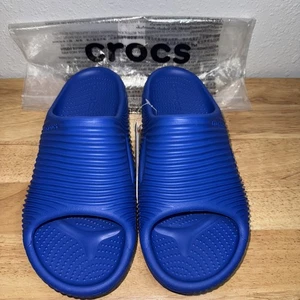 Crocs Mellow Tide Recovery Slides Mens Sz 11 Blue NWT - Picture 1 of 5