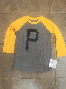 Original Merchandise YS grau gelb Pittsburgh Pirates Raglan Langarm T-Shirt - Bild 1 von 8