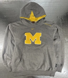 Vintage Nike Michigan Wolverines Center Swoosh Pullover Hoodie Sweater Sz Small - Picture 1 of 9