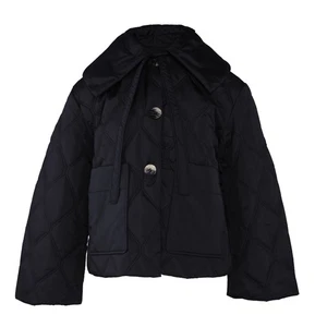 GANNI Women's Quilt Jacket Size 32 FR / XXS Big Collar F7326 RRP: 295 EUR - Picture 1 of 8