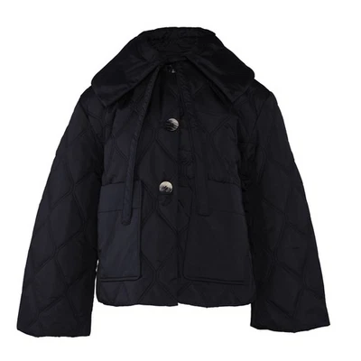 GANNI Women's Quilt Jacket Size 32 FR / XXS Big Collar F7326 RRP: 295 EUR - Image 1 of 4