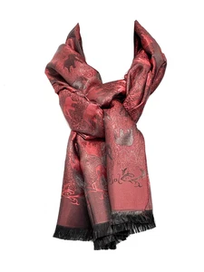 SCHMUCKJAGD 100% SEIDE AUS THAILAND " ELEFANT " SCHAL IN ROT 180 X 55 CM - Bild 1 von 3