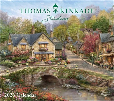 Thomas Kinkade Studios 2026 Deluxe Wall Calendar, 13.5" x 12" (13.5" x 24" open)