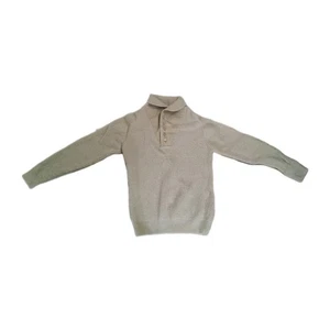 National Geographic Military Wool Sweater Long Sleeve Olive Green Quarter Button - Picture 1 of 11