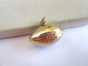 Vintage gold filled Football charms engraved JLM 1947 - Picture 1 of 4
