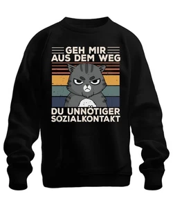 Veme fuera del camino contacto social motivo gato introvertido unisex sudadera PU - Imagen 1 de 25