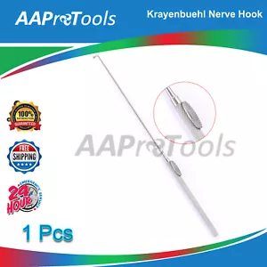 Retractor de gancho micro-nervioso Krayenbuehl, punta de bola de 90 grados, instrucción de acero de grado 9". - Imagen 1 de 3