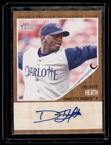2011 TOPPS HERITAGE MINOR LEAGUE REAL ONE AUTOGRAPHS DEUNTE HEATH AUTO /861