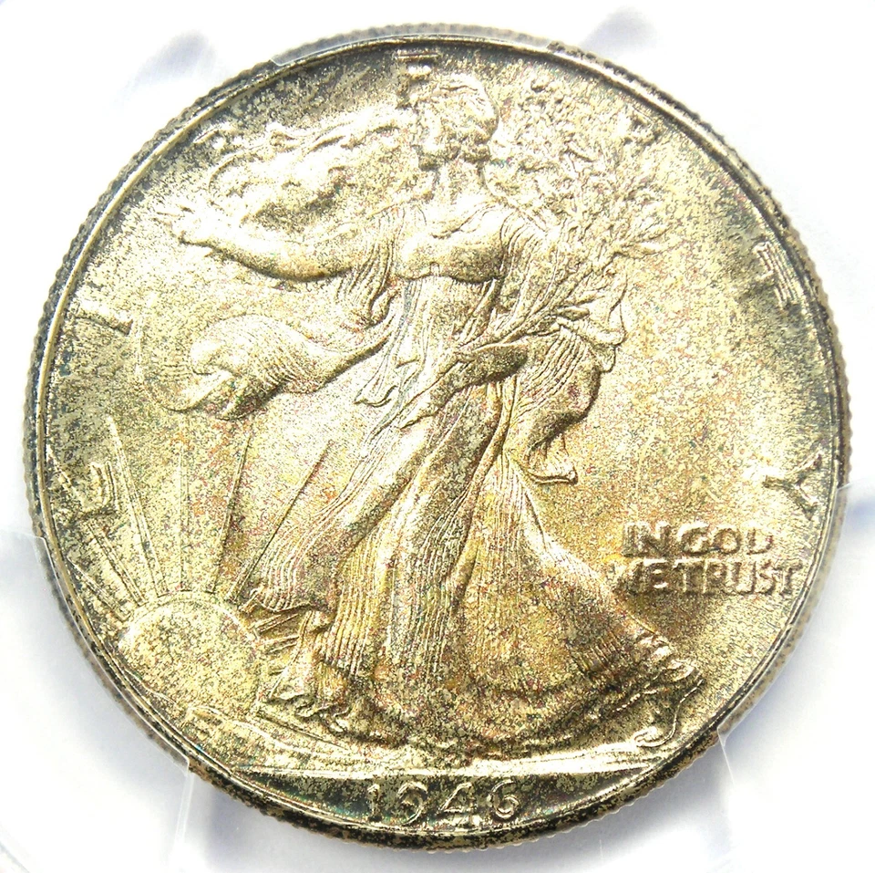 1946-D Walking Liberty Half Dollar 50C - Certified PCGS MS67 - $2,150 Value! - Image 1 of 4