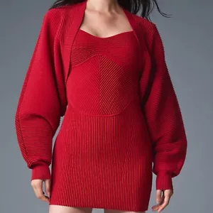 Mantón tejido de mezclilla Alo Yoga rojo audaz/rojo oscuro audaz XS/S - Imagen 1 de 10