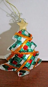 Metal Curved CHRISTMAS TREE Multi-Colored CHRISTMAS ORNAMENT - Picture 1 of 3